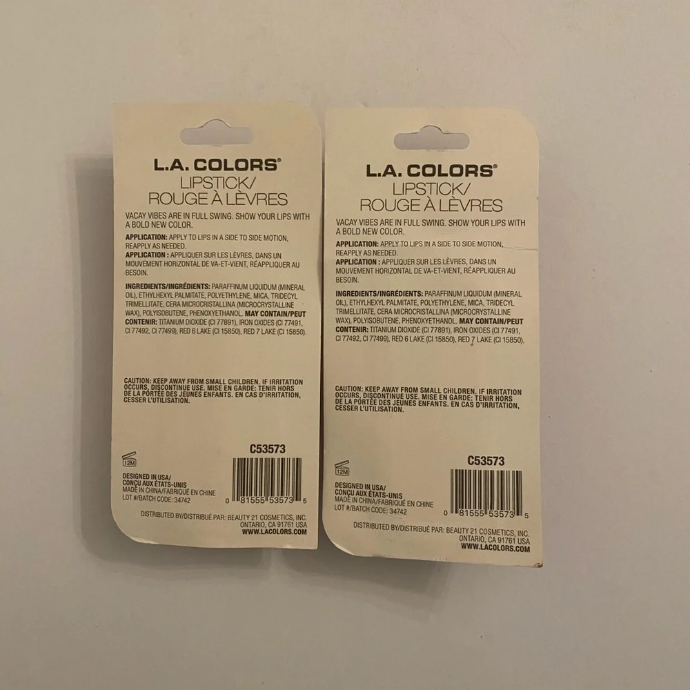 LA Colors Tropical Bloom Lipstick Bahama Mama New Sealed Bundle 2 Pack